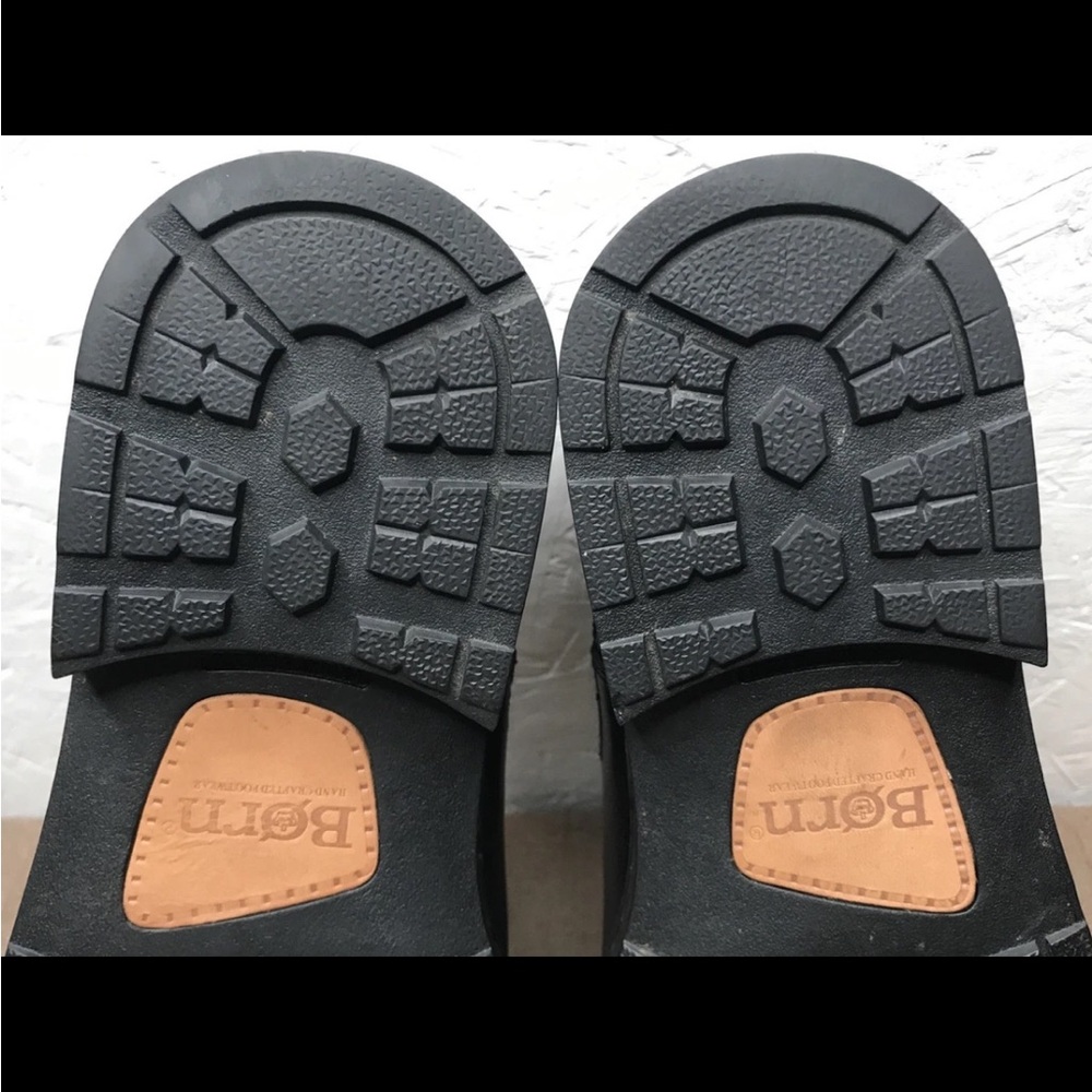 Rare Born Men’s Chelsea-Style Shoes Black Leather Size 10.5M Slip-On Double Gore - Picture 12 of 13